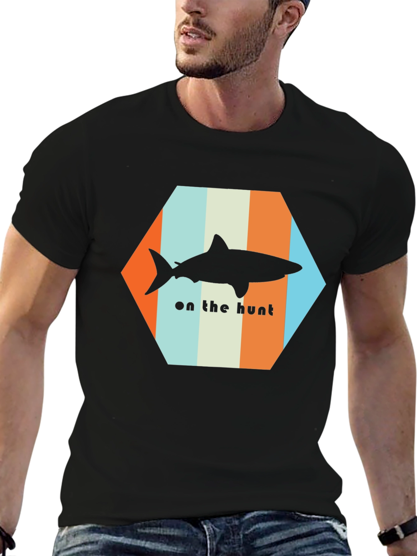 Shark On The Hunt T-Shirt - Retro Style