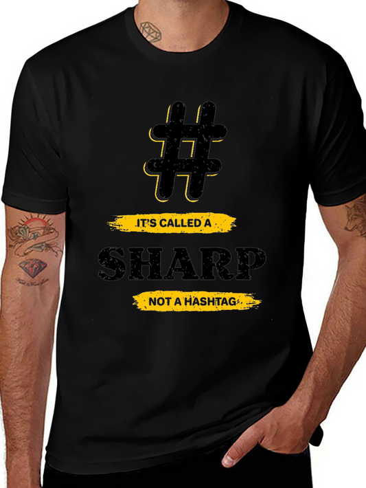 Funny Music Theory T-Shirt - Sharp Not a Hashtag