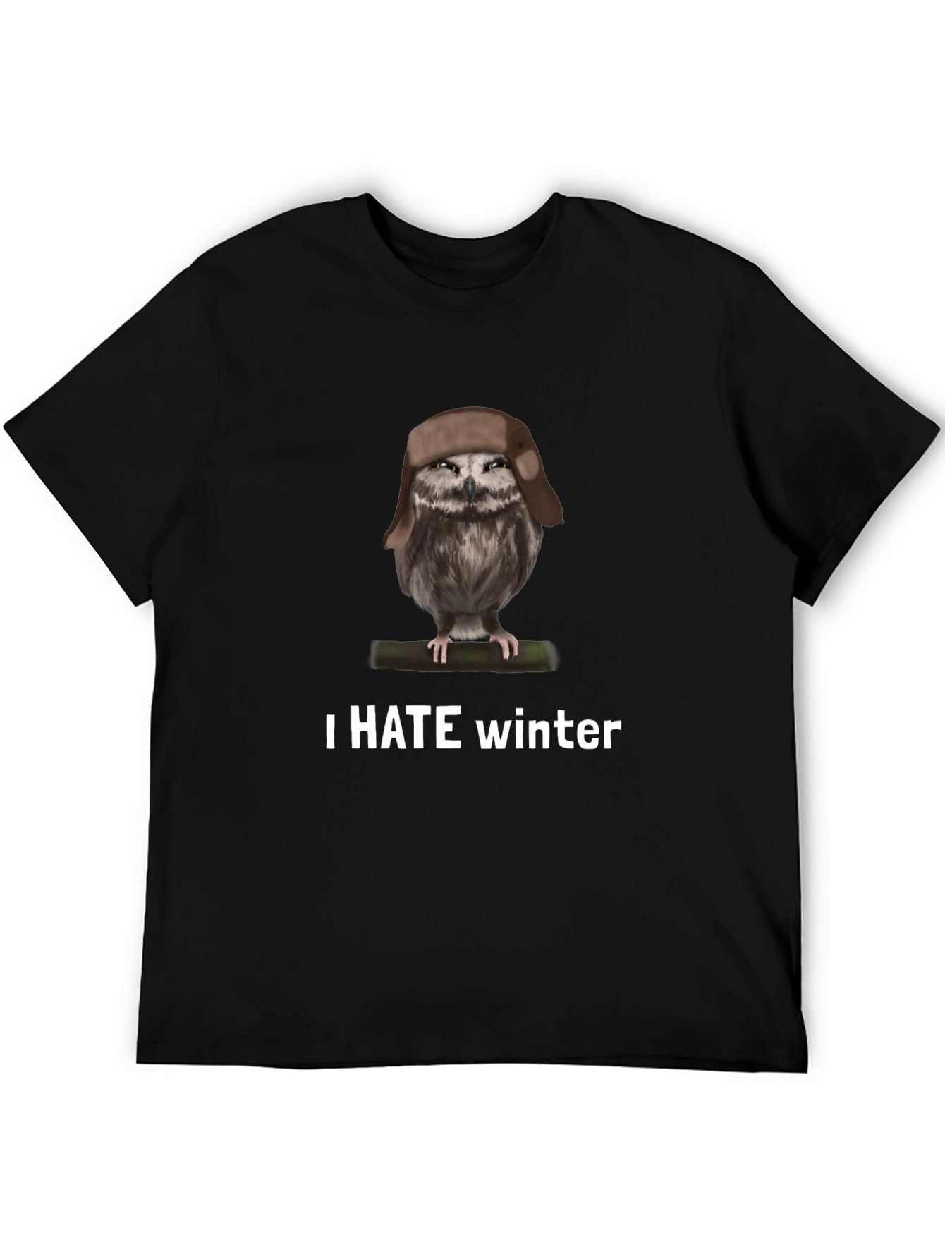 I Hate Winter Owl T-Shirt - Funny Bird Tee