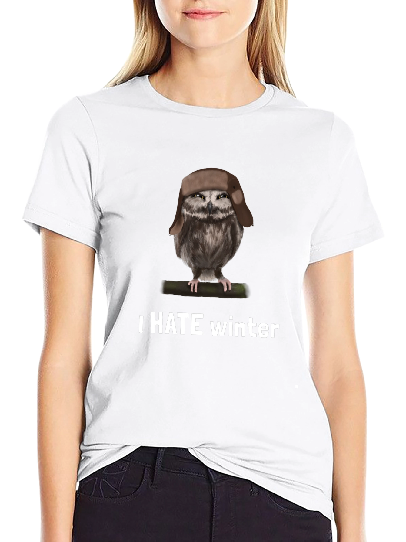I Hate Winter Owl T-Shirt - Funny Bird Tee