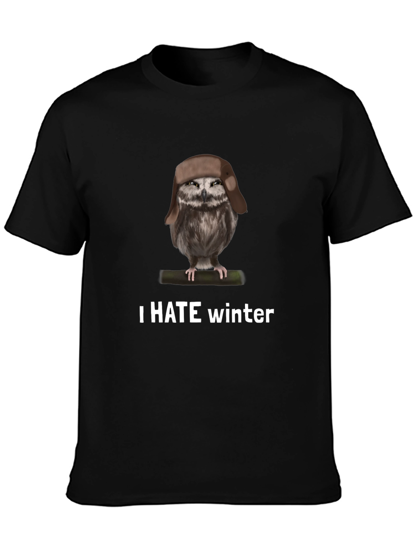 I Hate Winter Owl T-Shirt - Funny Bird Tee