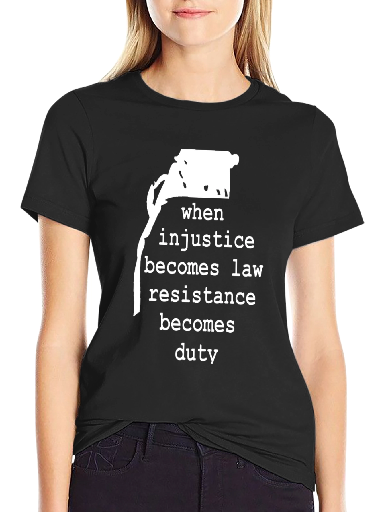 Resistance Duty Graphic Tee - Black Cotton Comfort