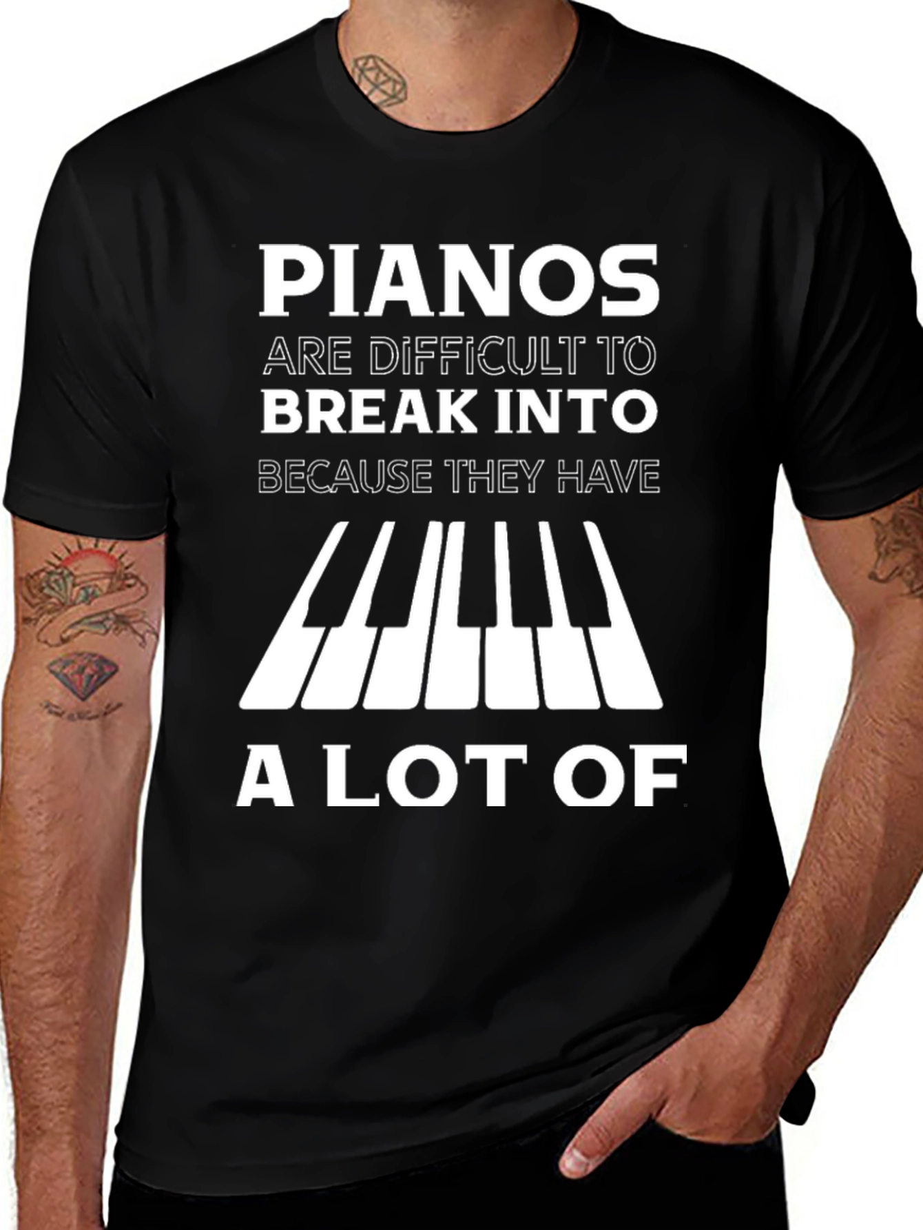 Piano Joke T-Shirt: Difficult to Break Into