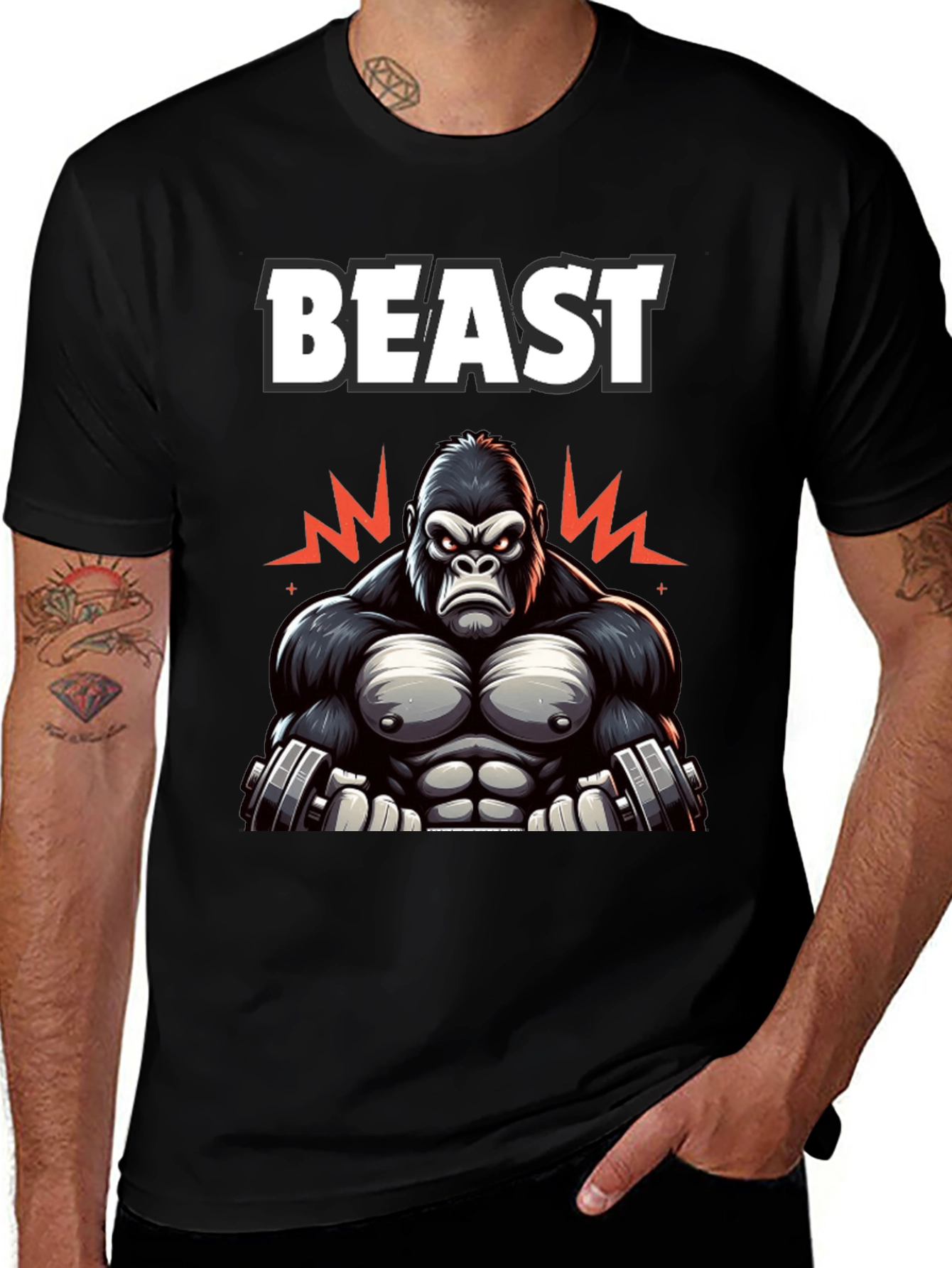 Beast Mode Gorilla Graphic T-Shirt
