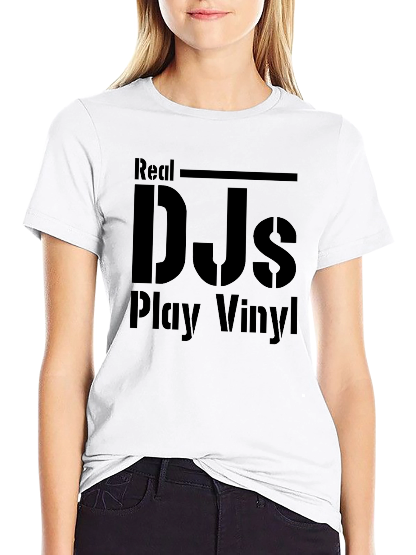 Real DJs Play Vinyl Black T-Shirt