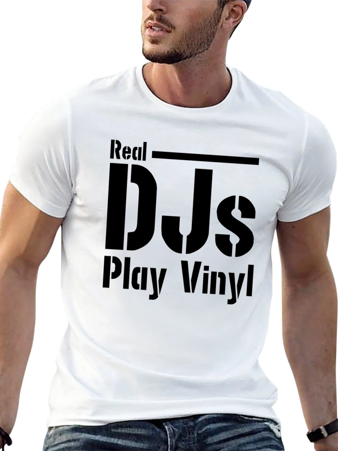 Real DJs Play Vinyl Black T-Shirt