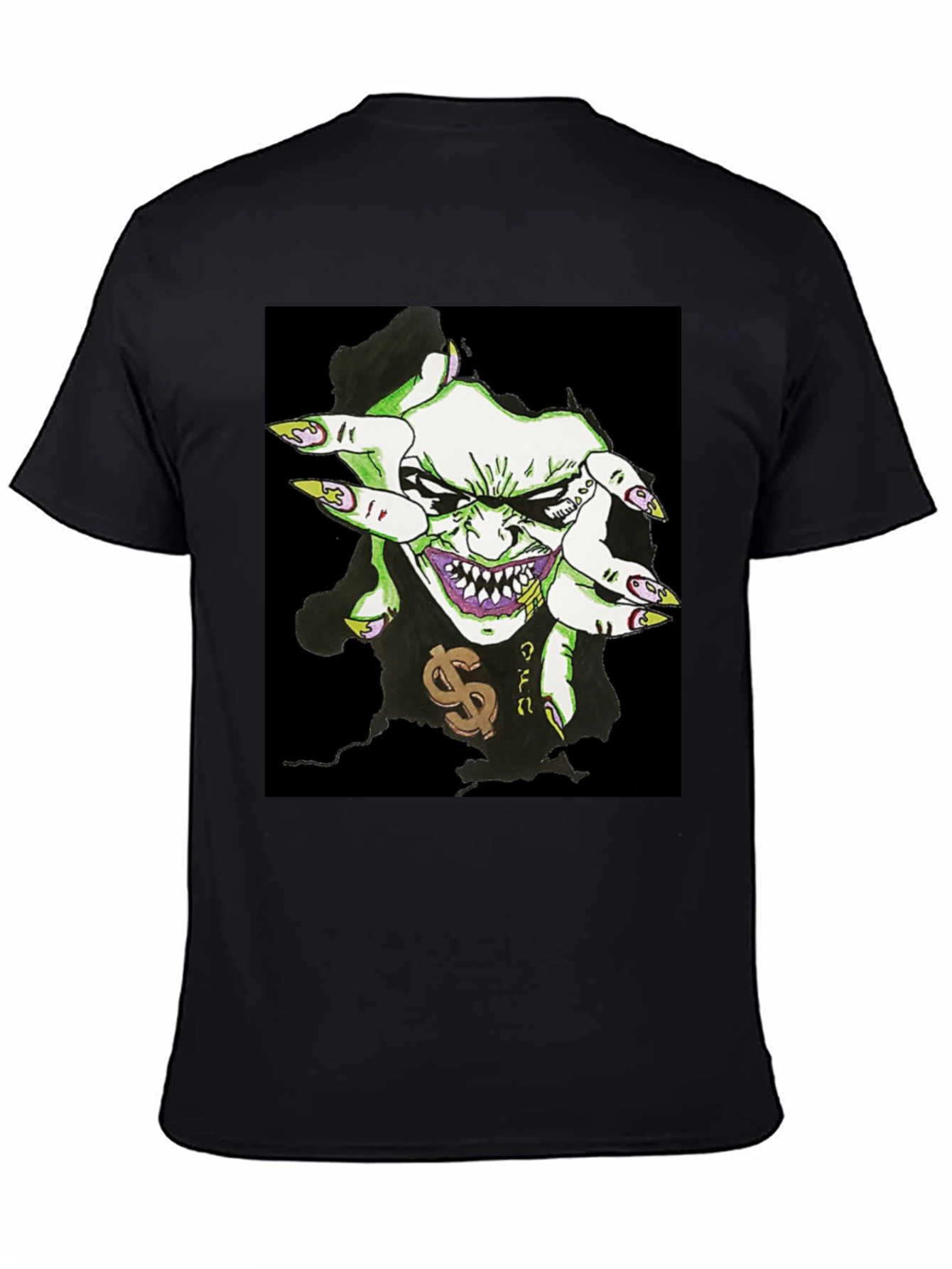Mens Black Graphic Tee - Joker Design
