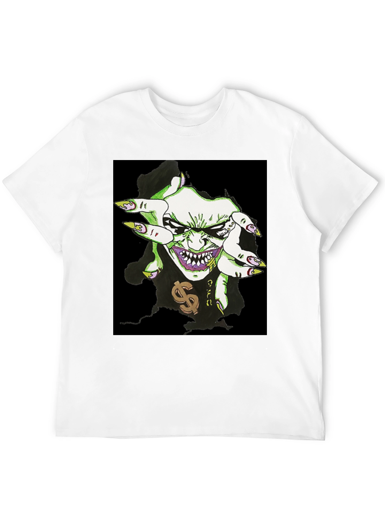 Mens Black Graphic Tee - Joker Design