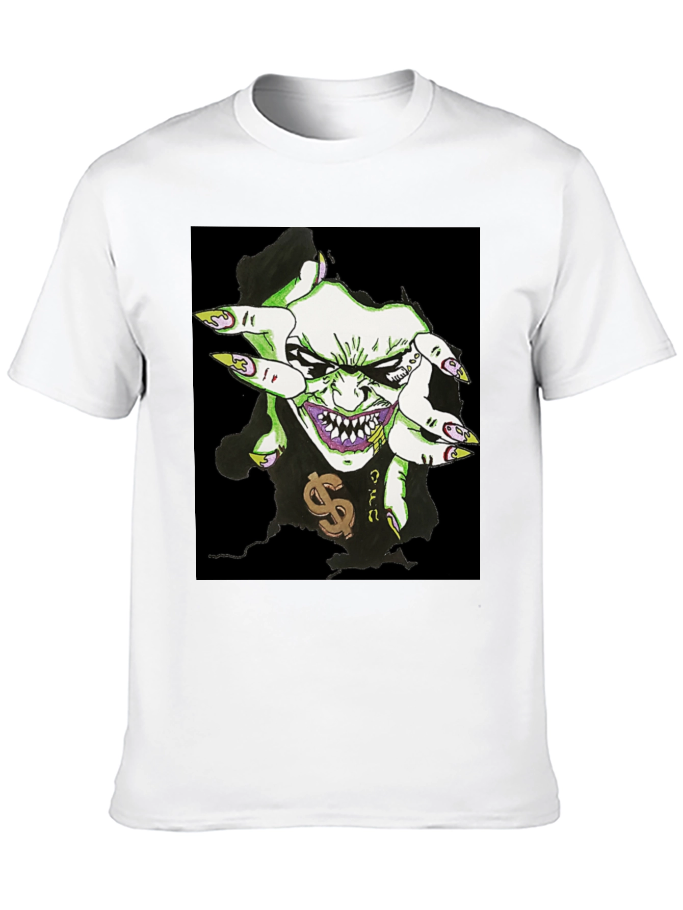 Mens Black Graphic Tee - Joker Design