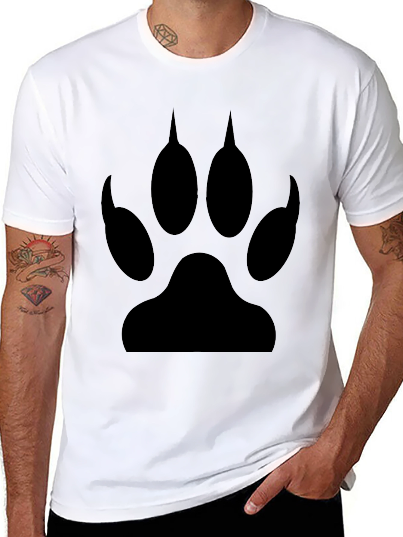 Black Paw Print T-Shirt