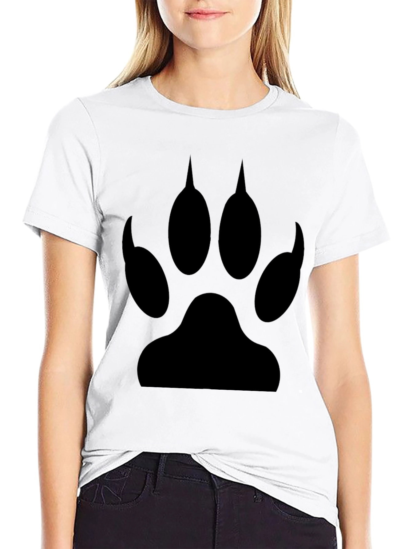 Black Paw Print T-Shirt