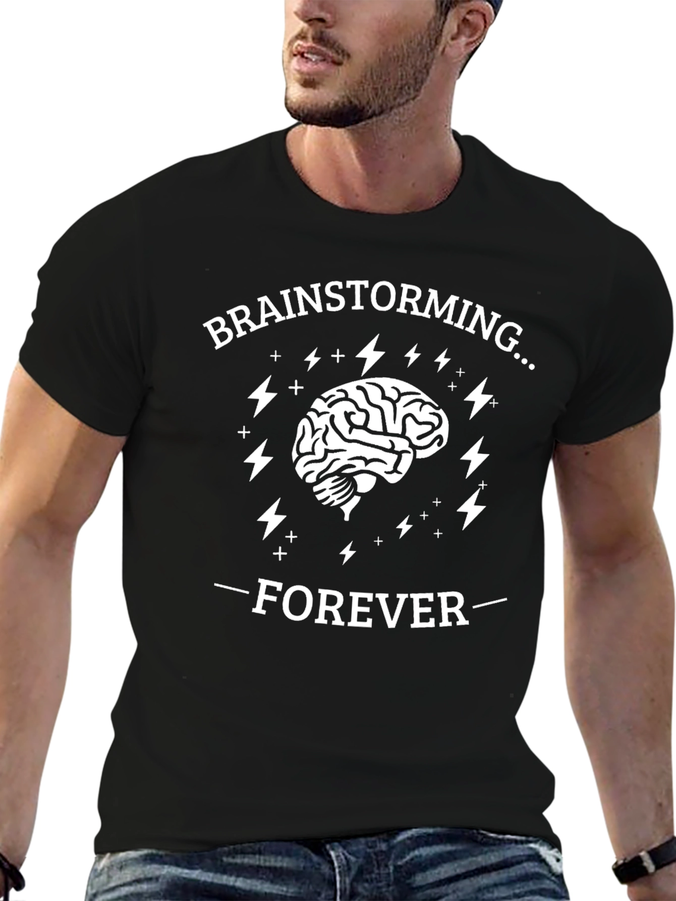 Brainstorming Forever T-Shirt - Mens Black Tee