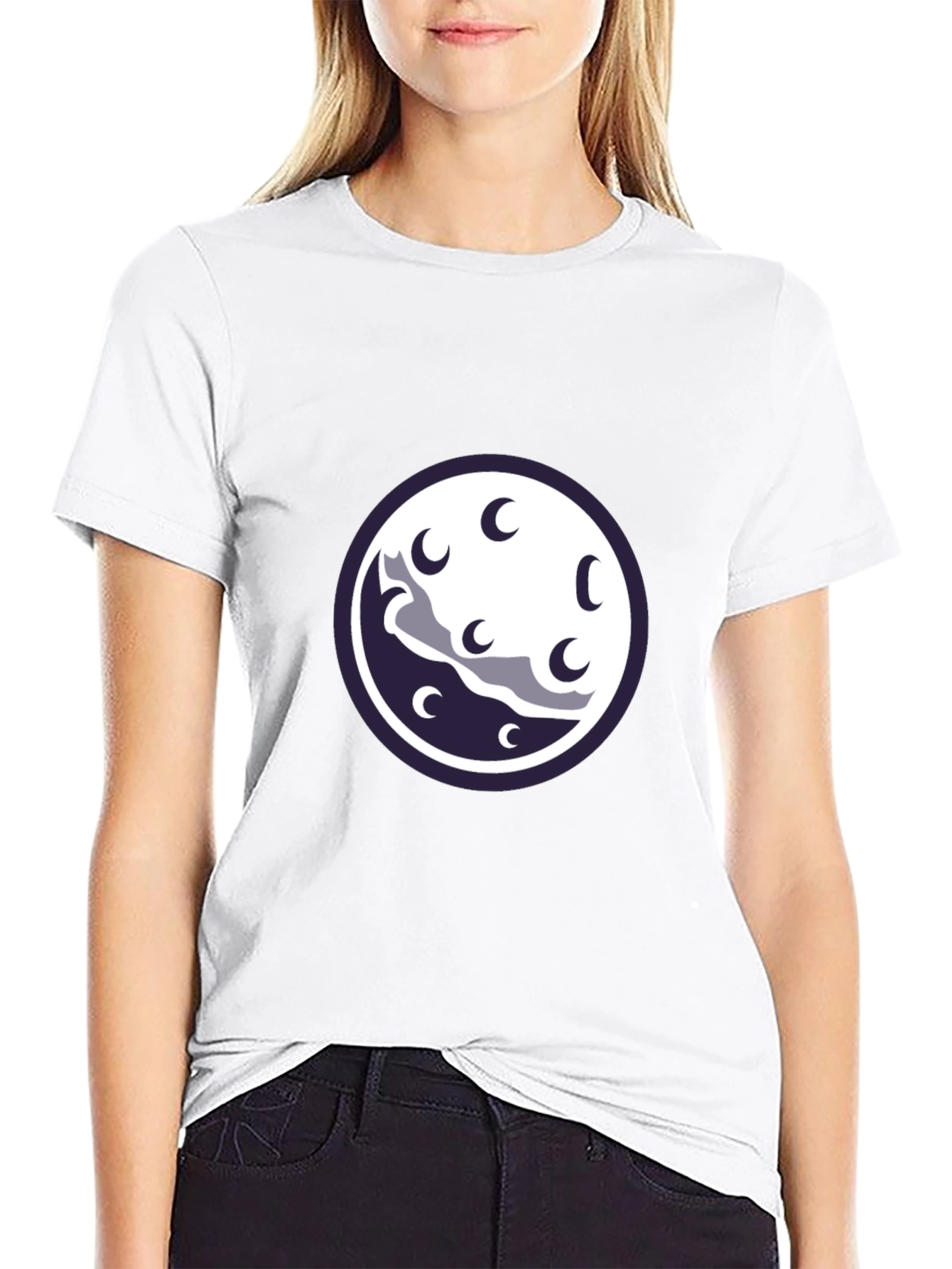 Night Sky Moon Graphic Tee - Black