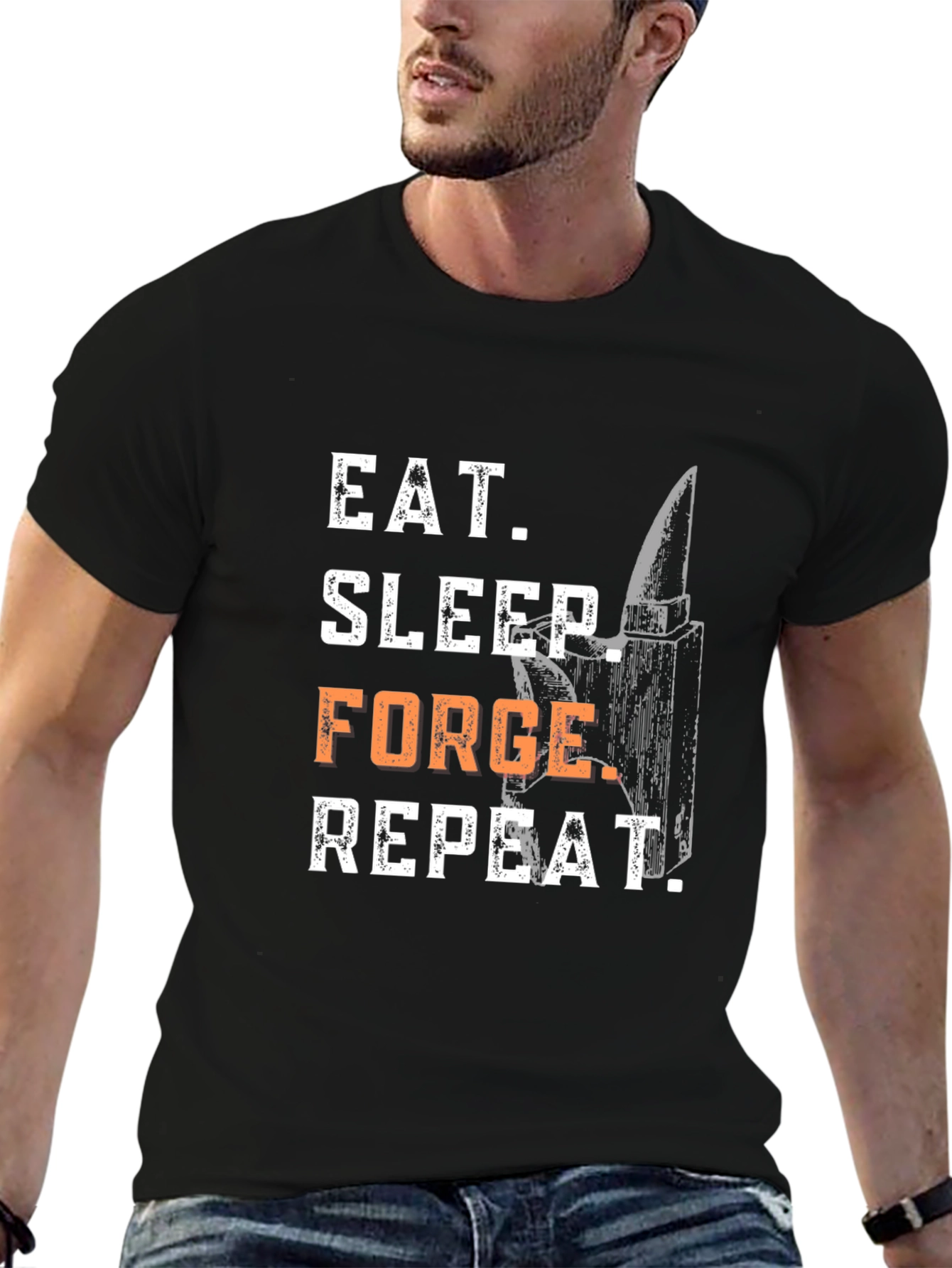 Eat Sleep Forge Repeat Black T-Shirt