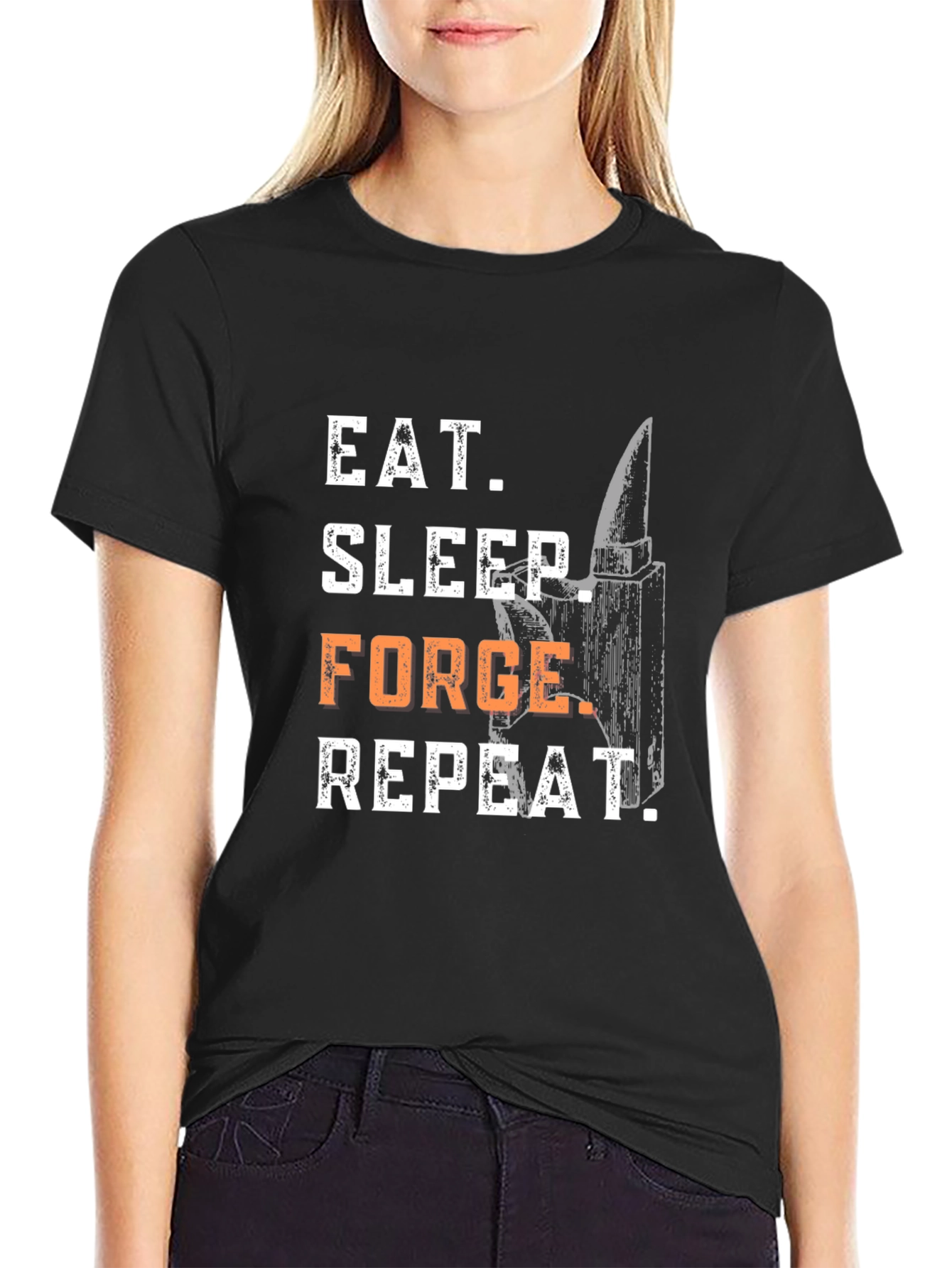 Eat Sleep Forge Repeat Black T-Shirt