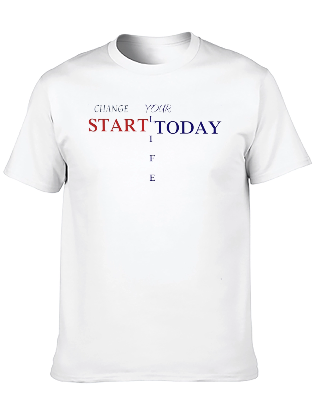 Change Your Life Start Today Black Graphic Tee