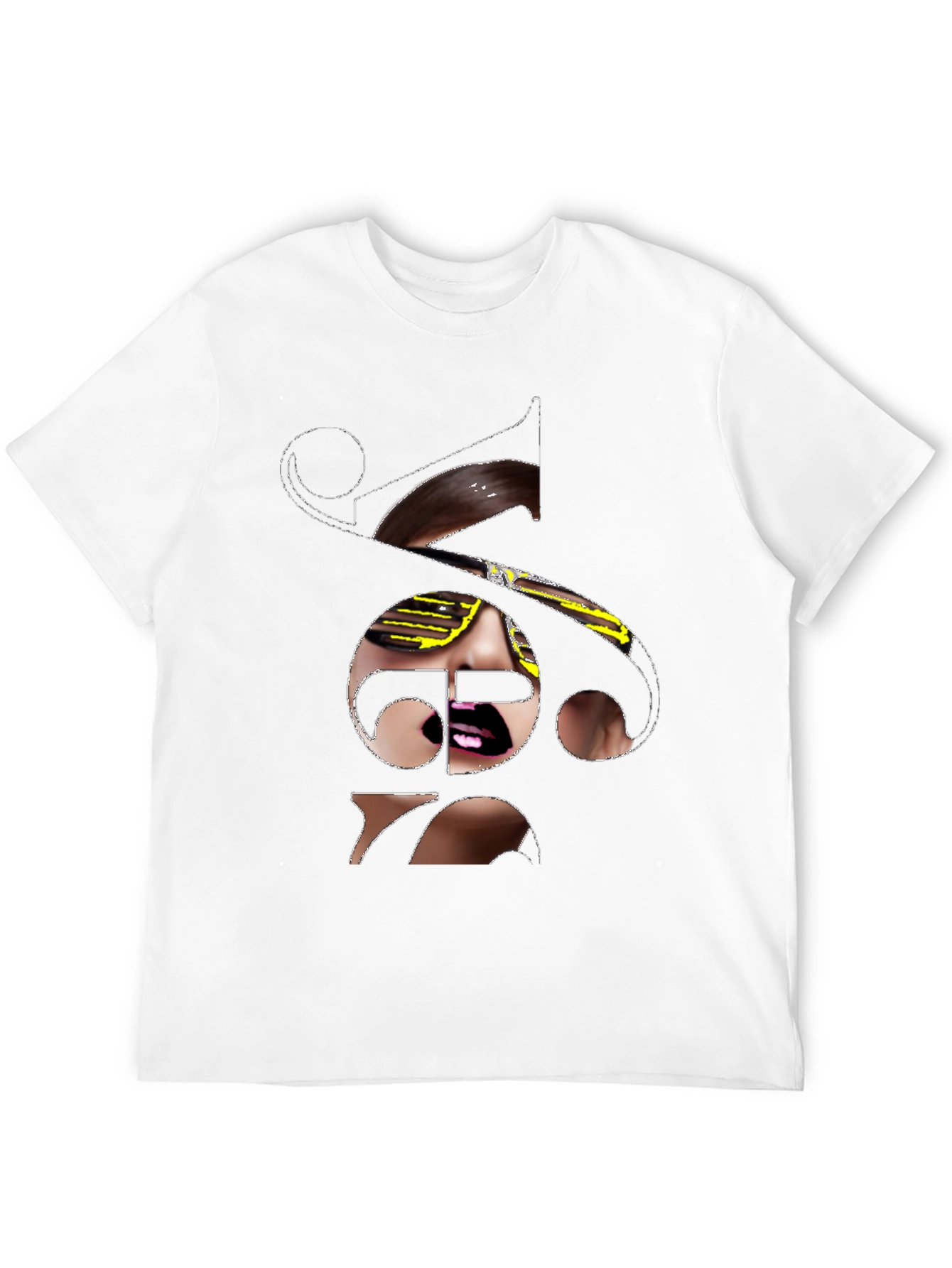Unique Graphic Print Tee - Black Cotton Blend