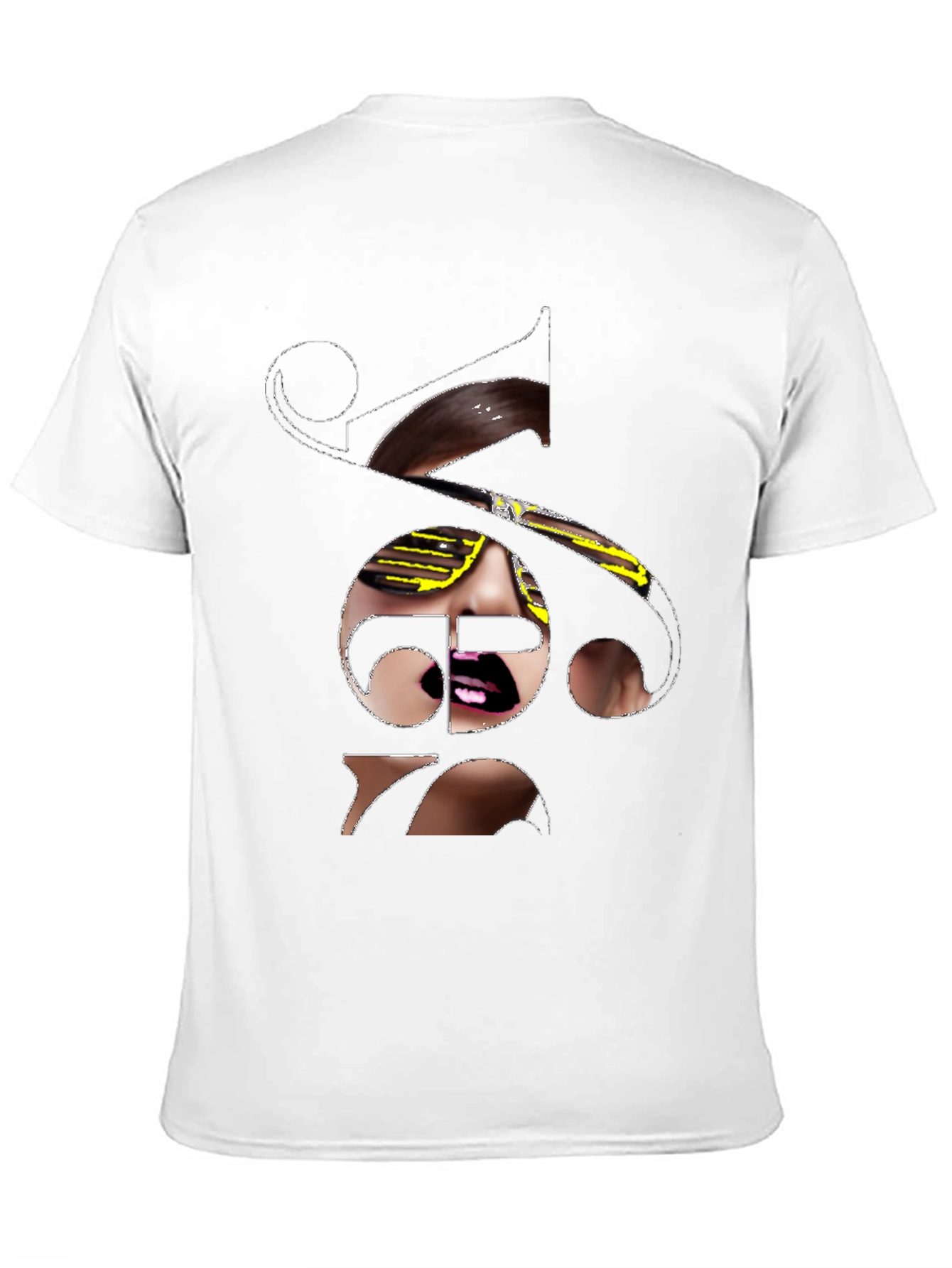 Unique Graphic Print Tee - Black Cotton Blend