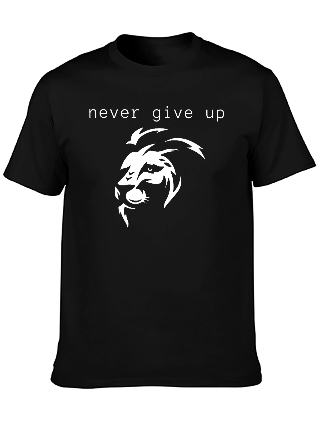 Never Give Up Lion Graphic Tee