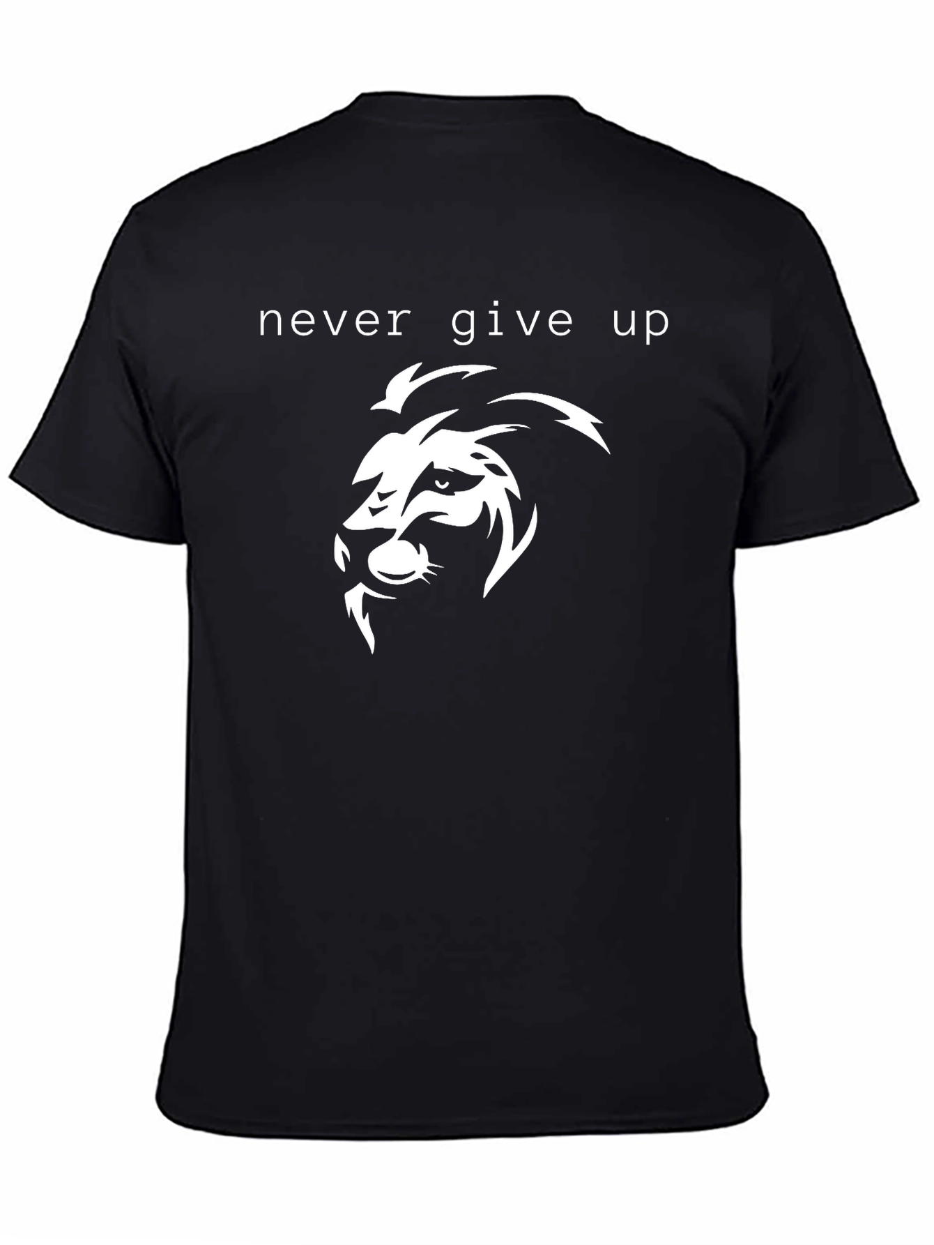 Never Give Up Lion Graphic Tee