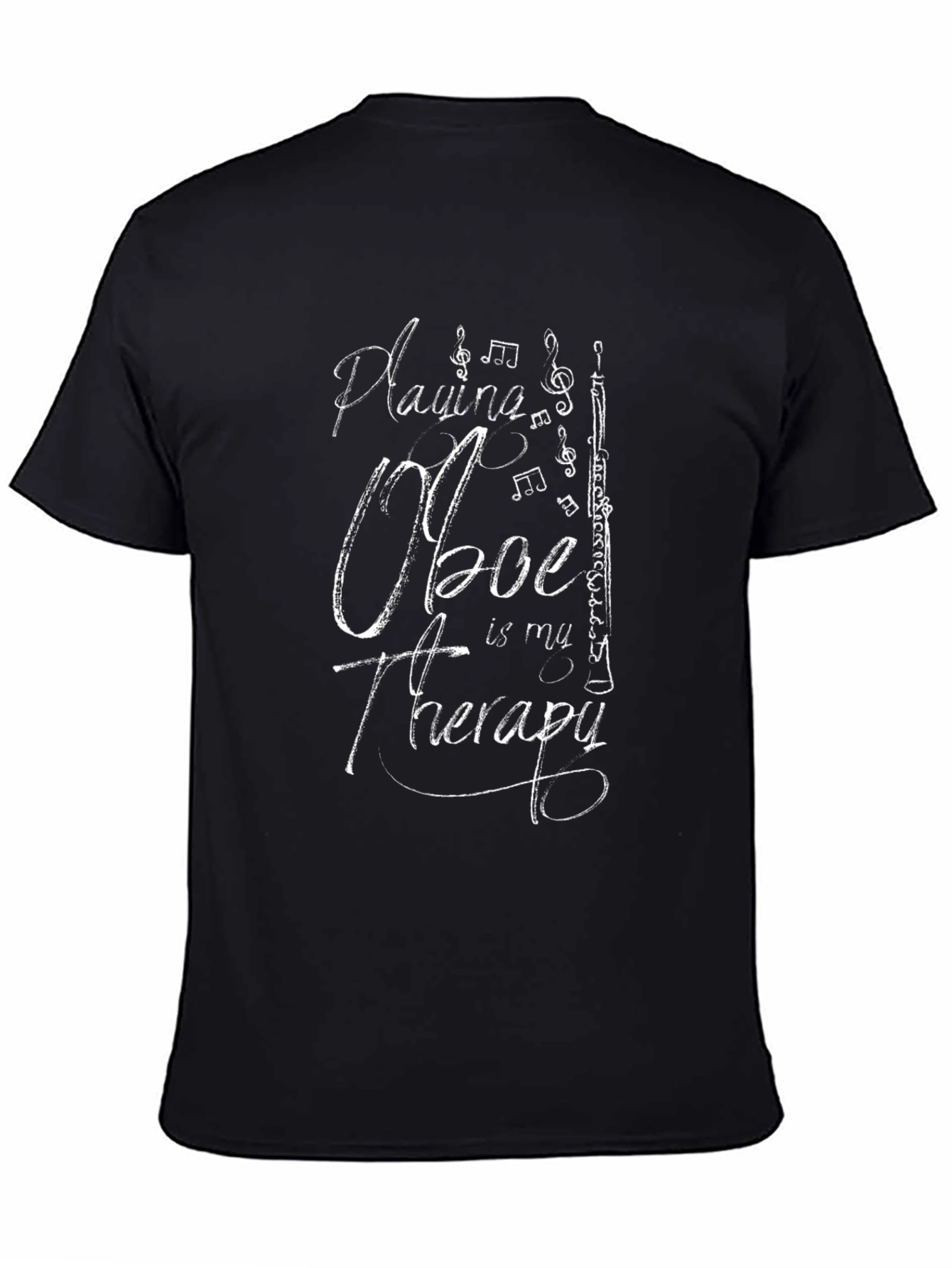 Playing Oboe Is My Therapy Black T-Shirt