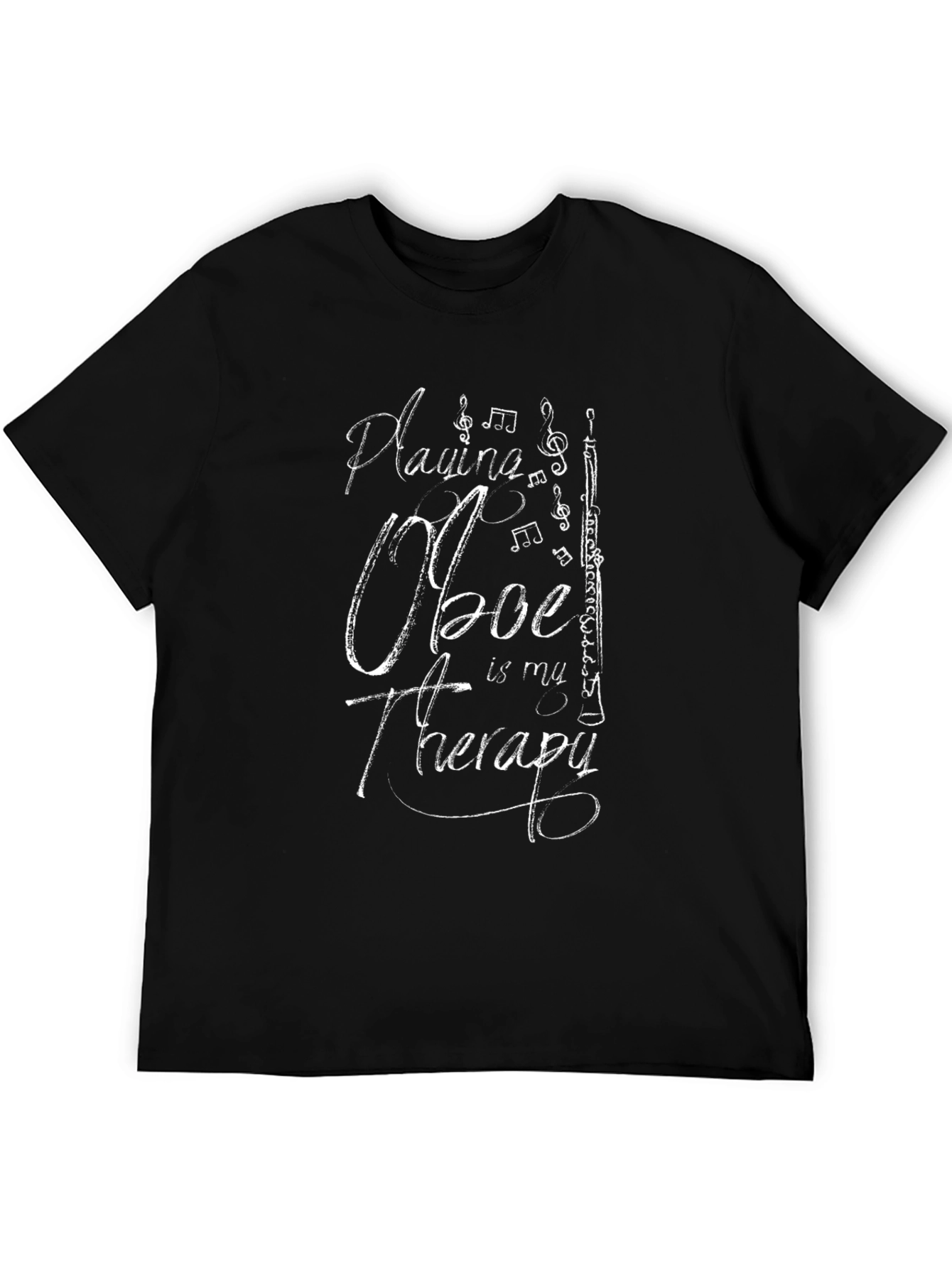 Playing Oboe Is My Therapy Black T-Shirt