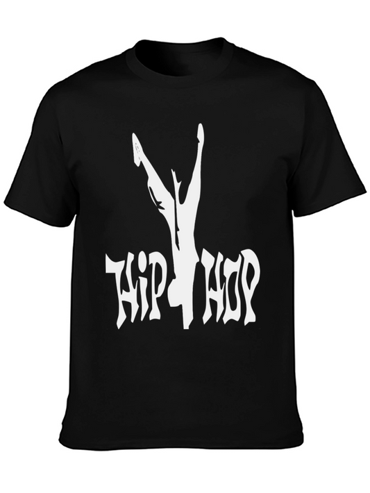 Hip Hop Dancer Graphic Tee - Black Cotton Casual Shirt