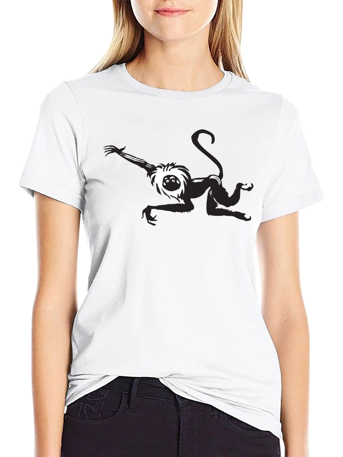Monkey Graphic Tee - Black Cotton Comfort