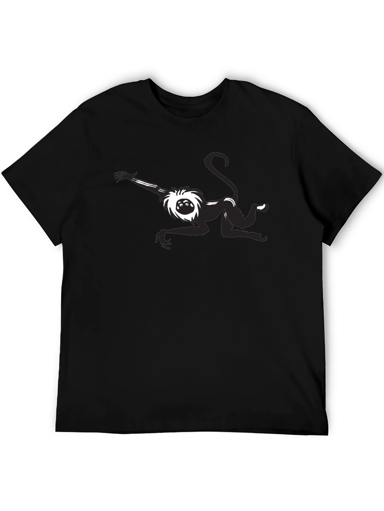 Monkey Graphic Tee - Black Cotton Comfort