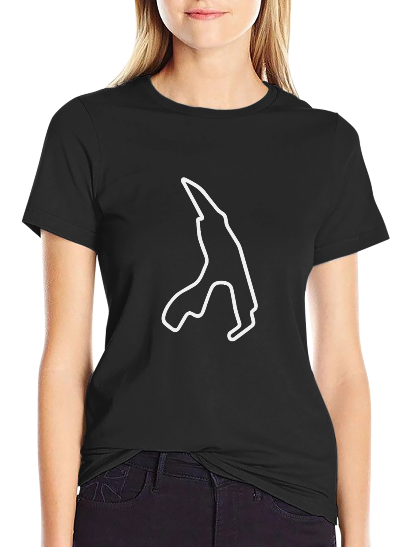 Race Track Outline Black T-Shirt