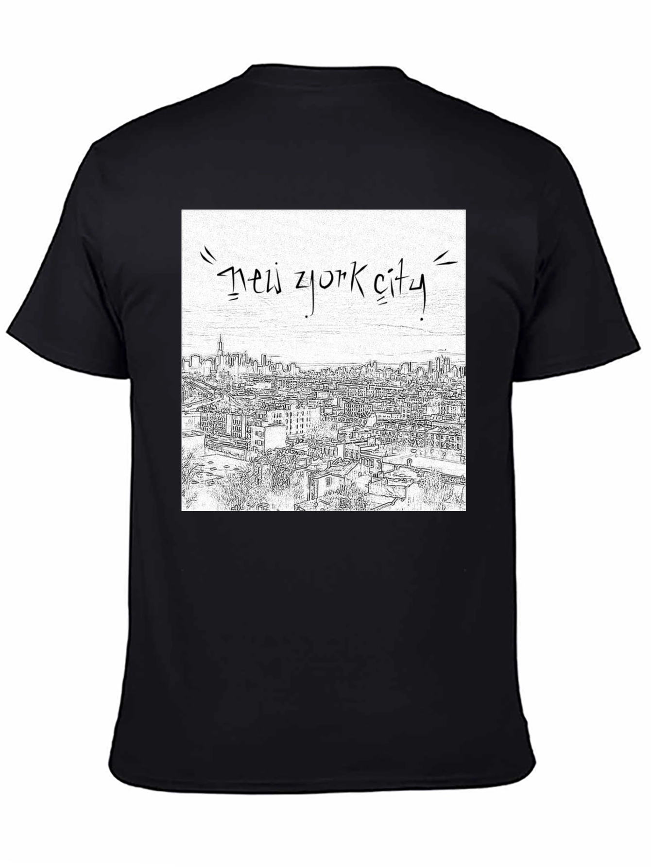 New York City Sketch Graphic Tee - Black