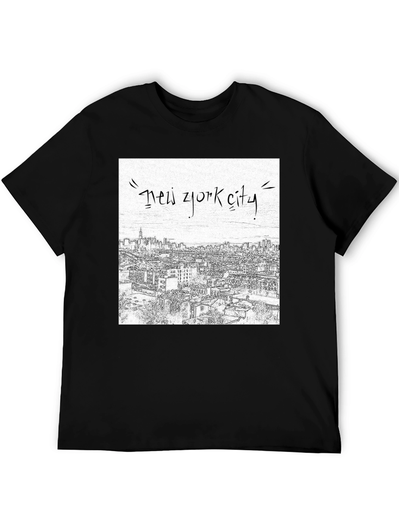 New York City Sketch Graphic Tee - Black