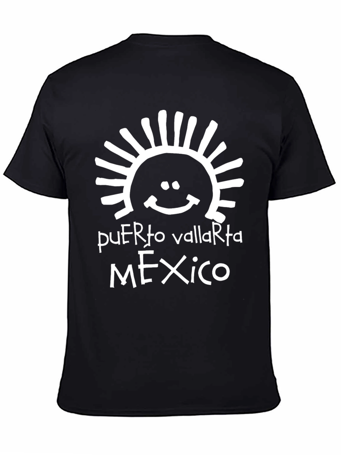 Puerto Vallarta Mexico Graphic Tee - Black Cotton T-Shirt
