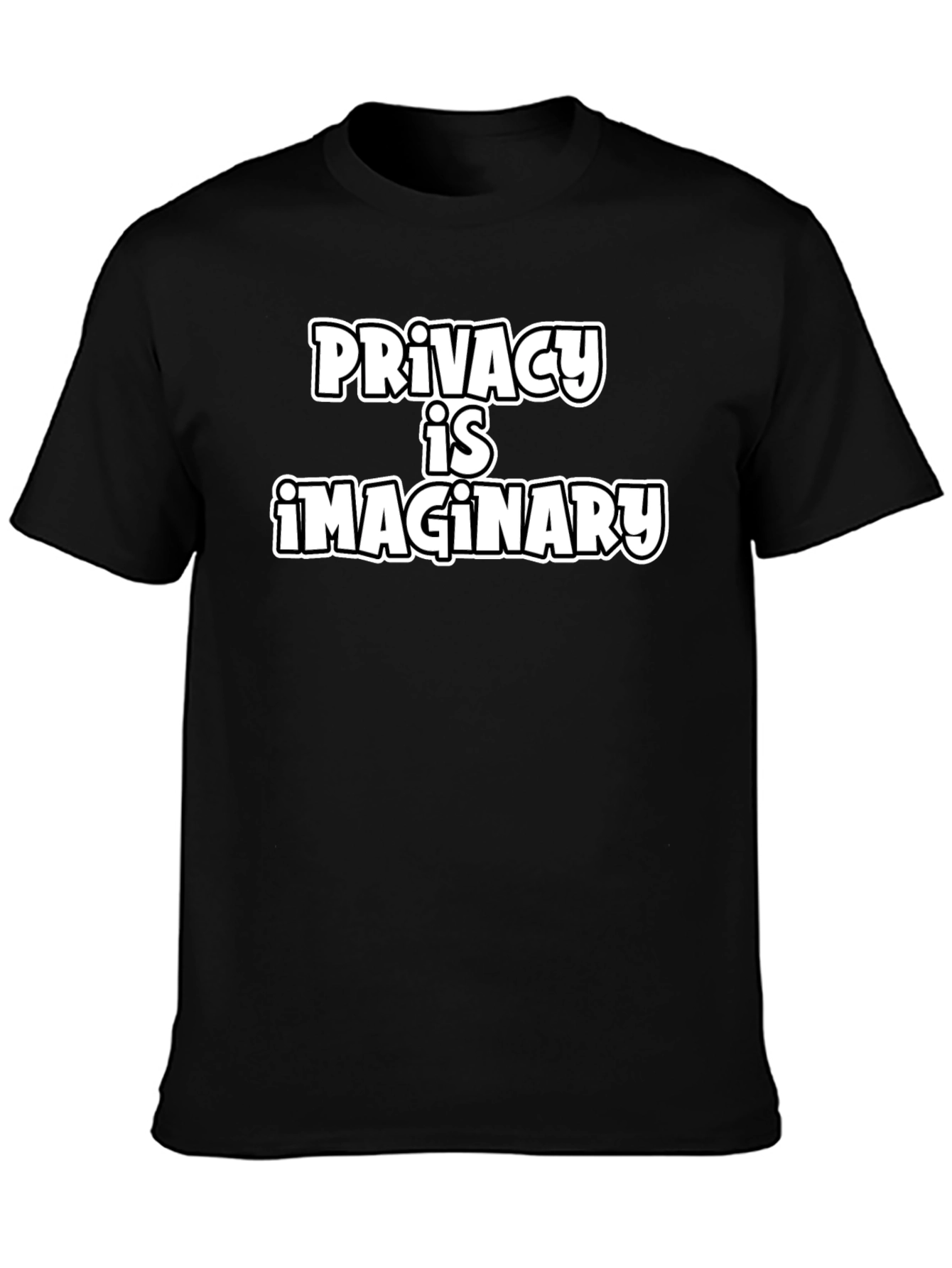 Privacy Is Imaginary Graphic Tee - Black