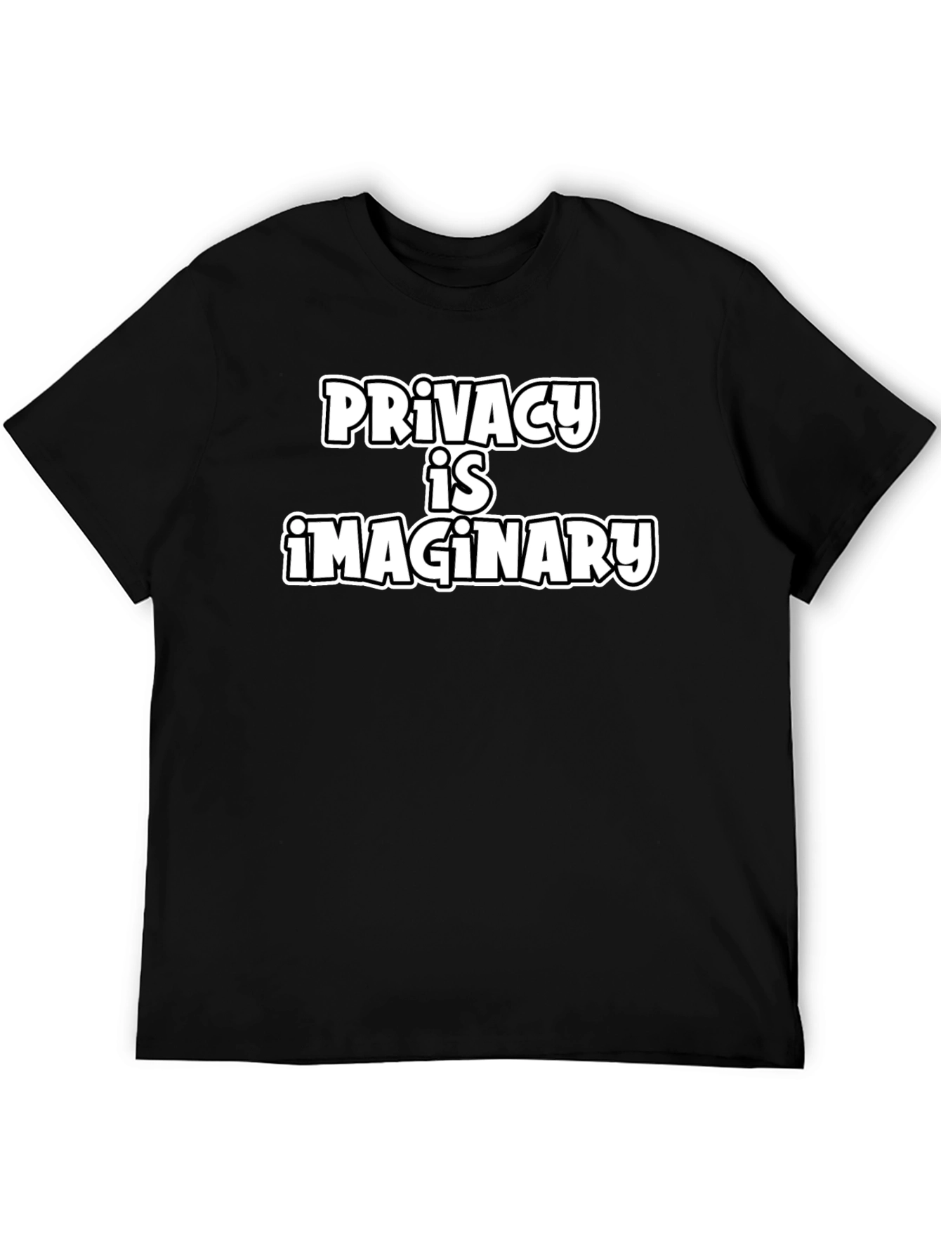 Privacy Is Imaginary Graphic Tee - Black
