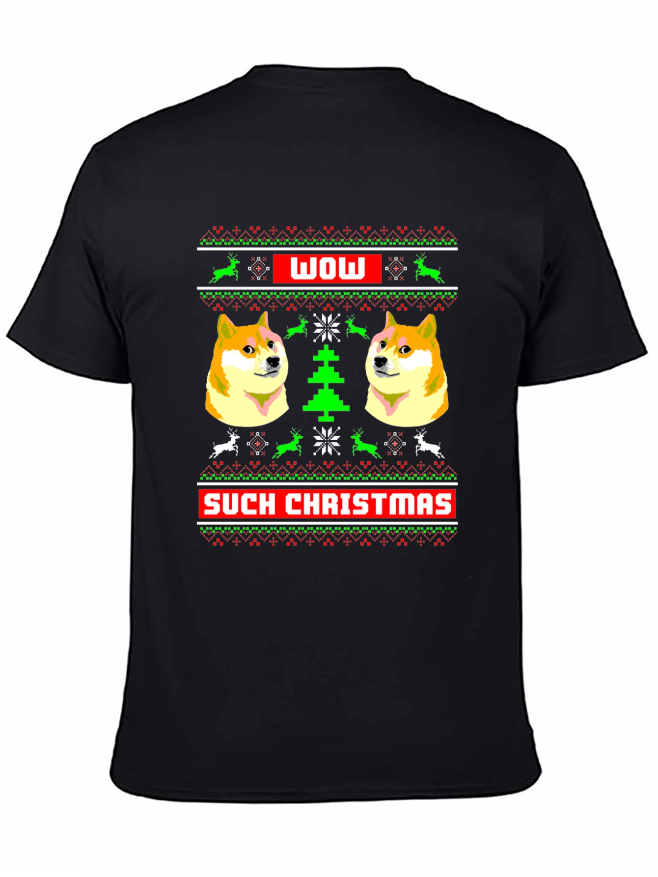 Doge Christmas Sweater T-Shirt - Wow Such Christmas