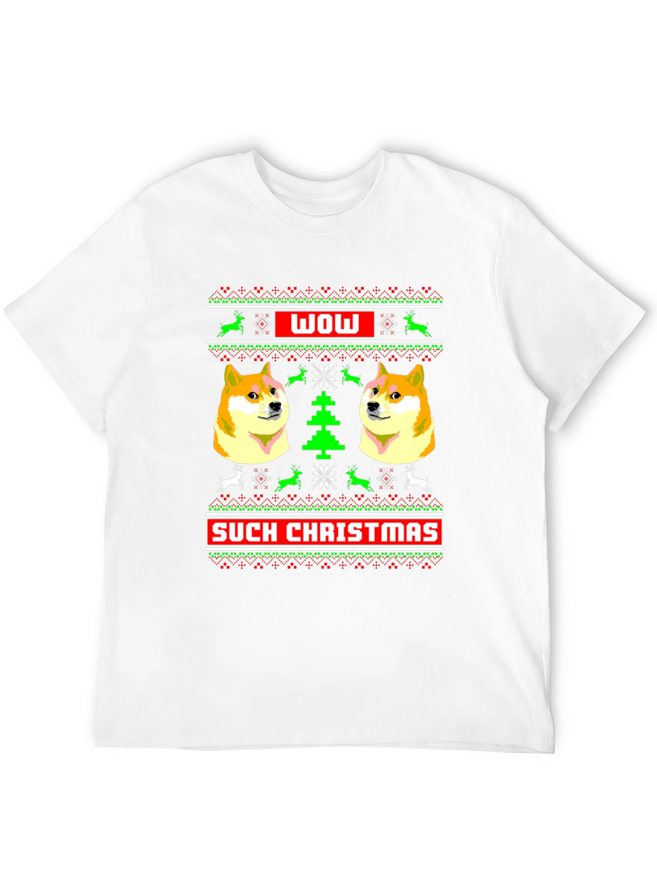 Doge Christmas Sweater T-Shirt - Wow Such Christmas