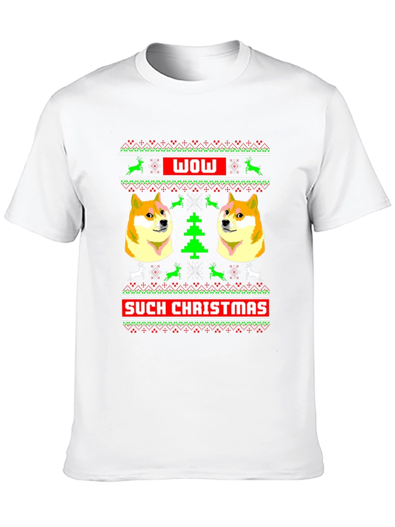 Doge Christmas Sweater T-Shirt - Wow Such Christmas