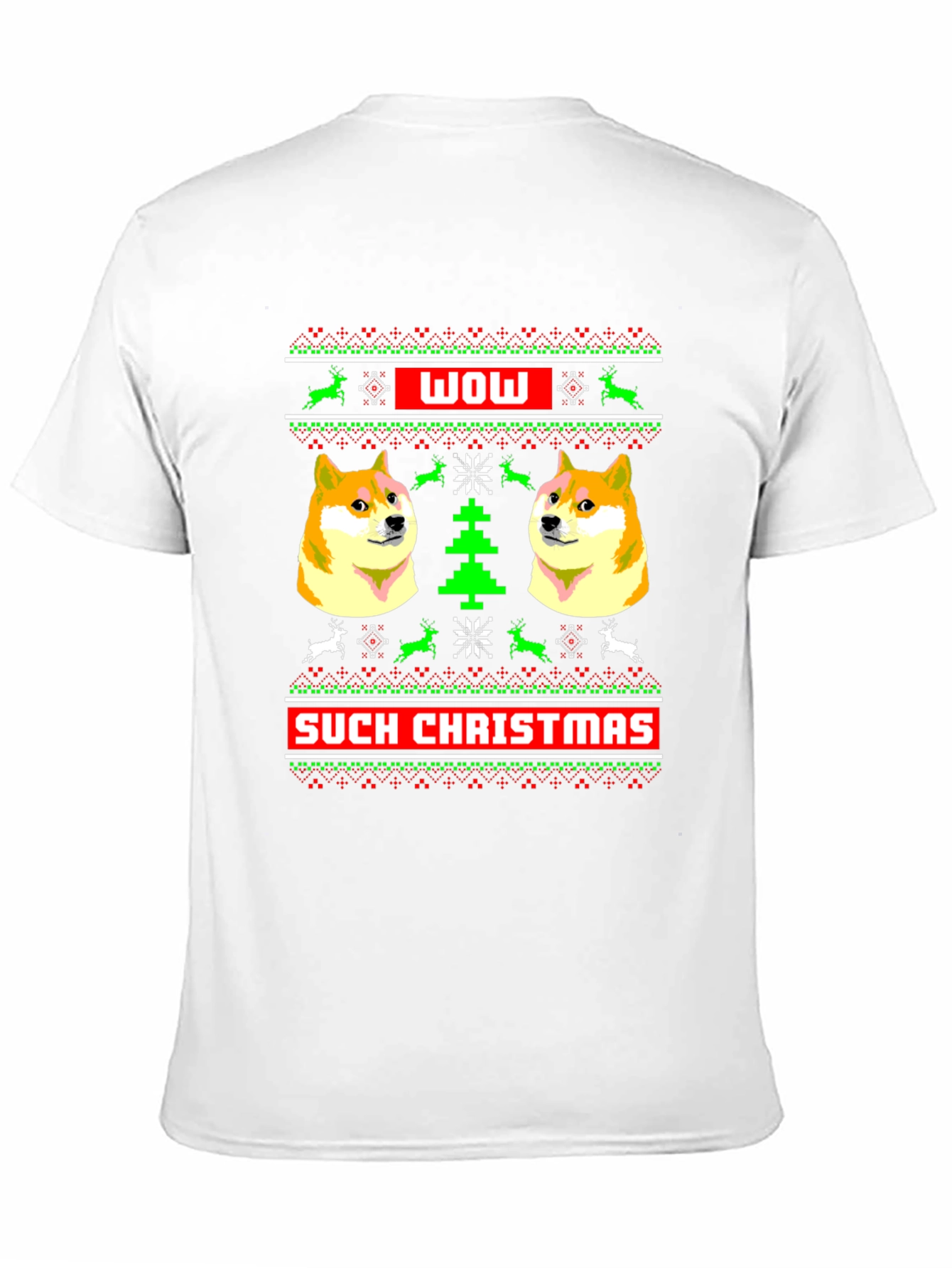 Doge Christmas Sweater T-Shirt - Wow Such Christmas