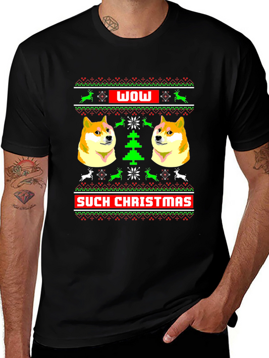 Doge Christmas Sweater T-Shirt - Wow Such Christmas