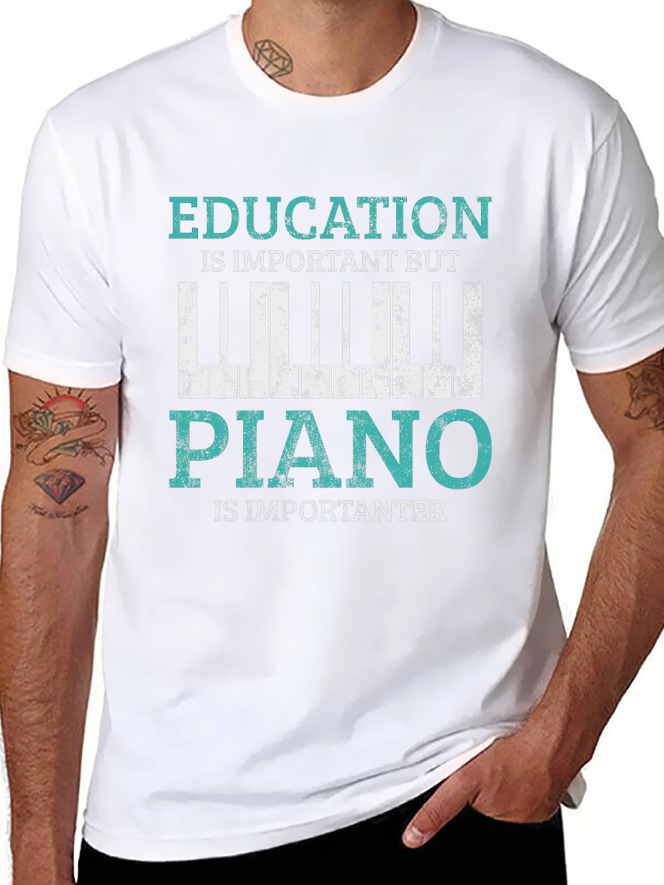 Education vs Piano T-Shirt