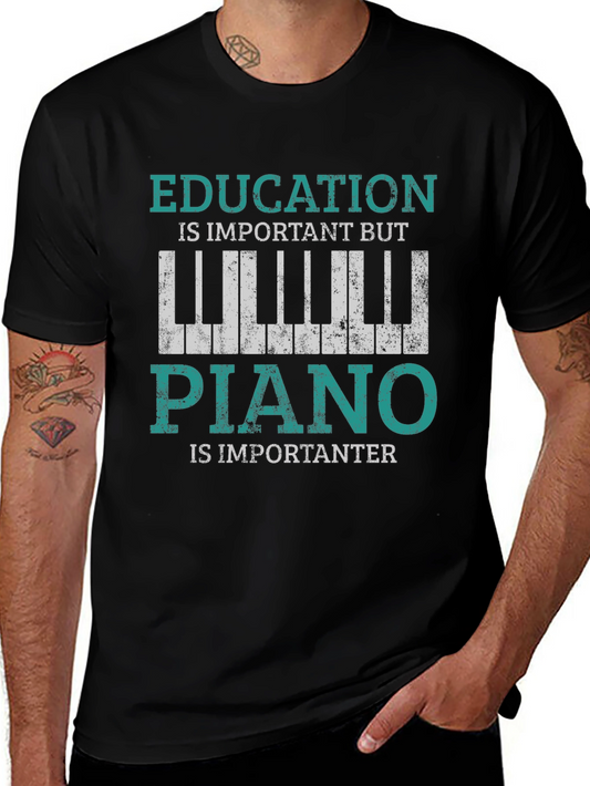 Education vs Piano T-Shirt