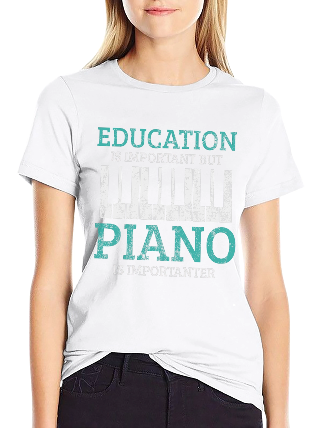 Education vs Piano T-Shirt