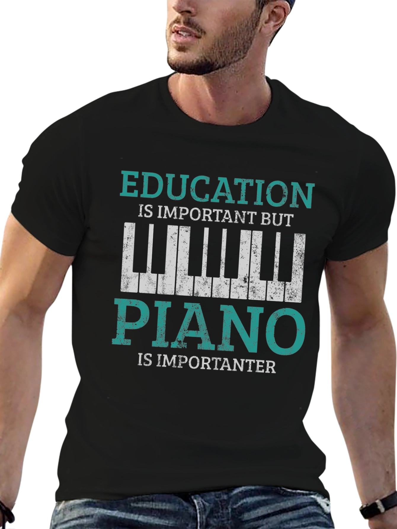 Education vs Piano T-Shirt