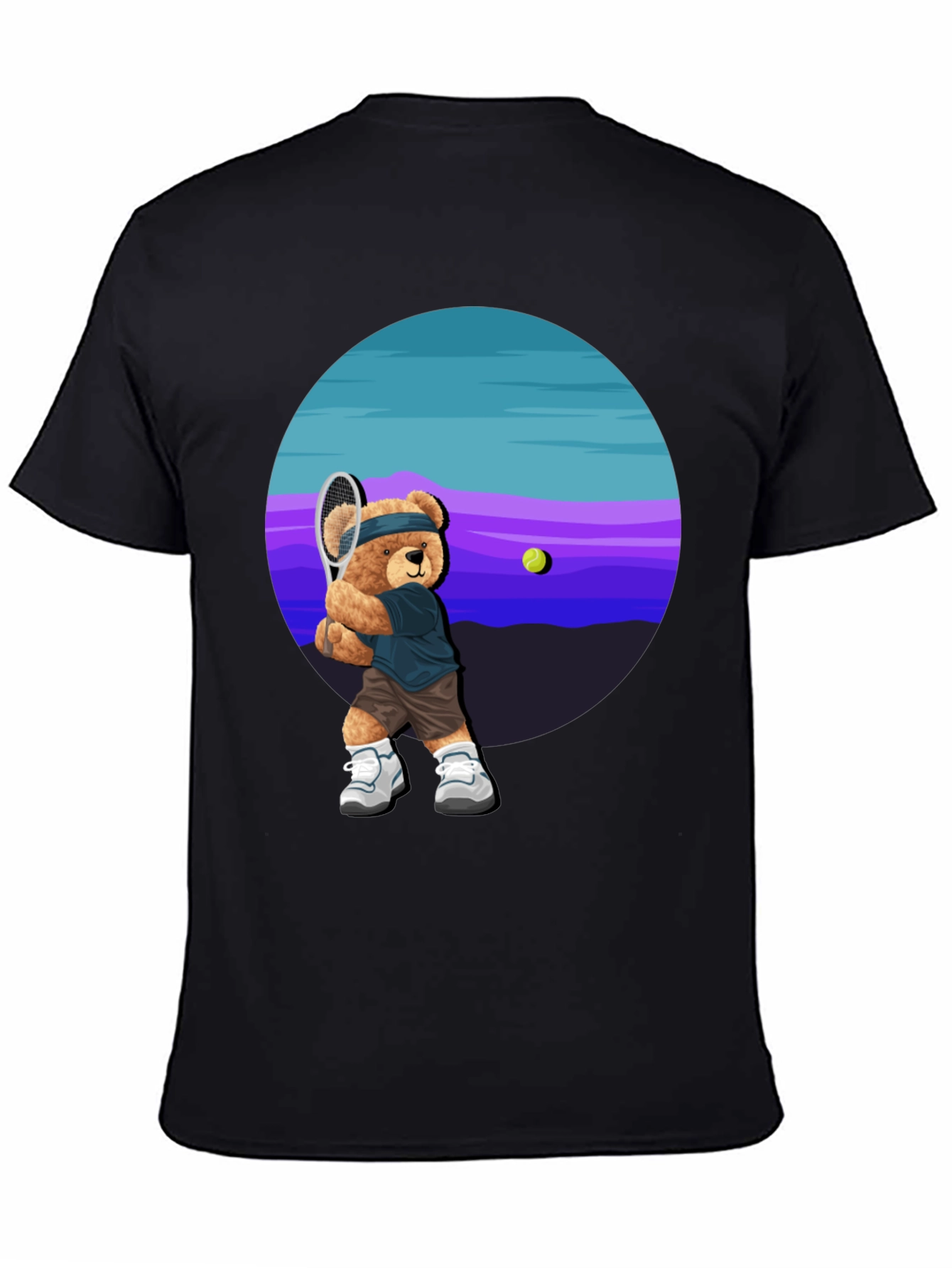 Tennis Bear Graphic Tee - Cool Casual Shirt