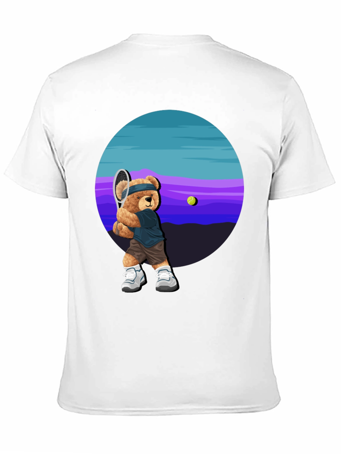 Tennis Bear Graphic Tee - Cool Casual Shirt
