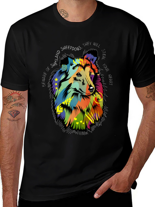 Shetland Sheepdog Art T-Shirt - Beware They Steal Your Heart!