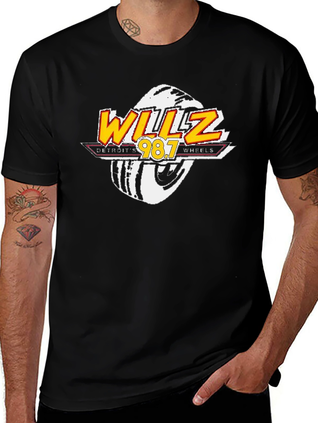 WILLZ Detroit Wheels 98.7 Black T-Shirt