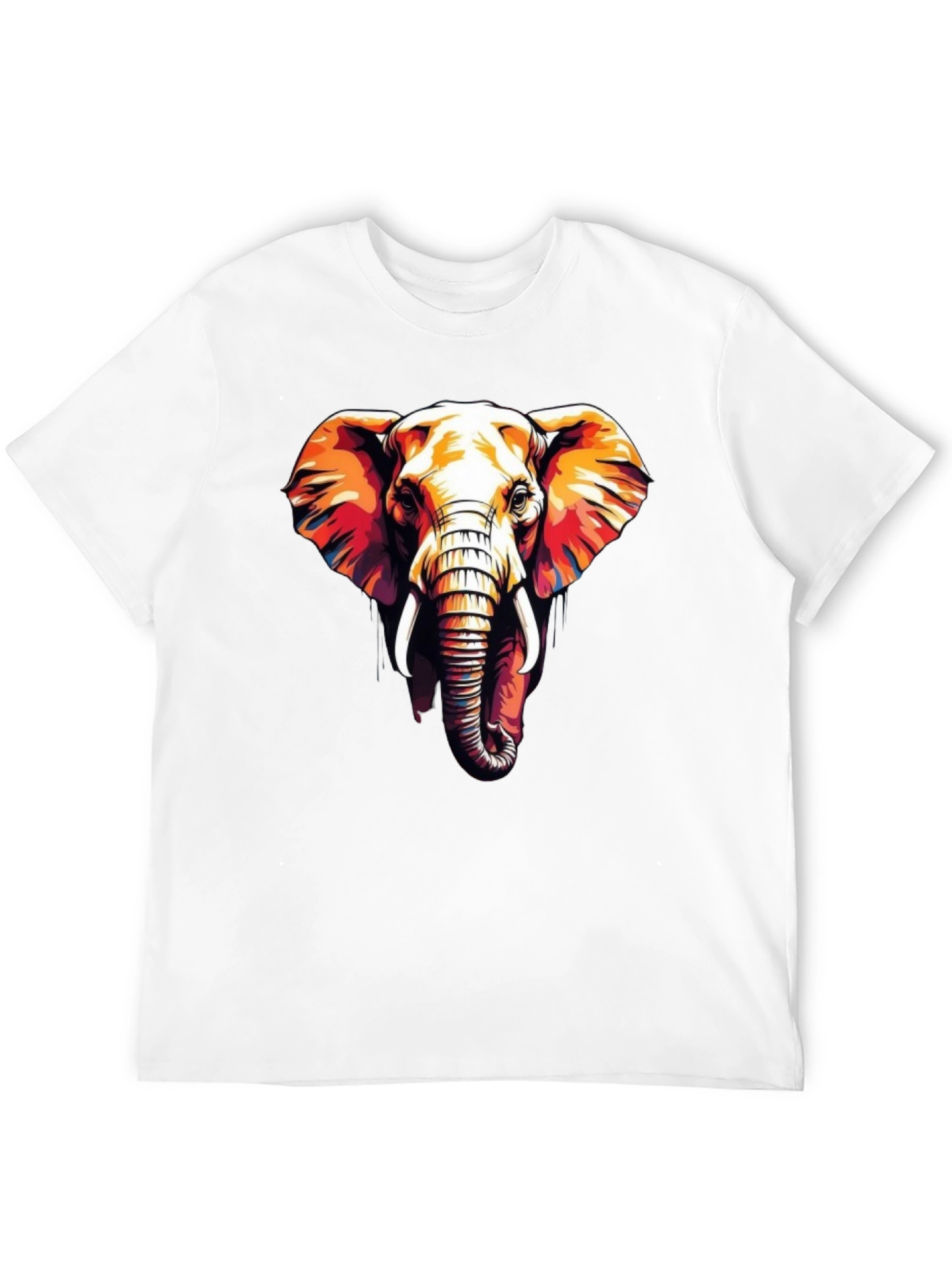 Elephant Graphic Print Black Tee
