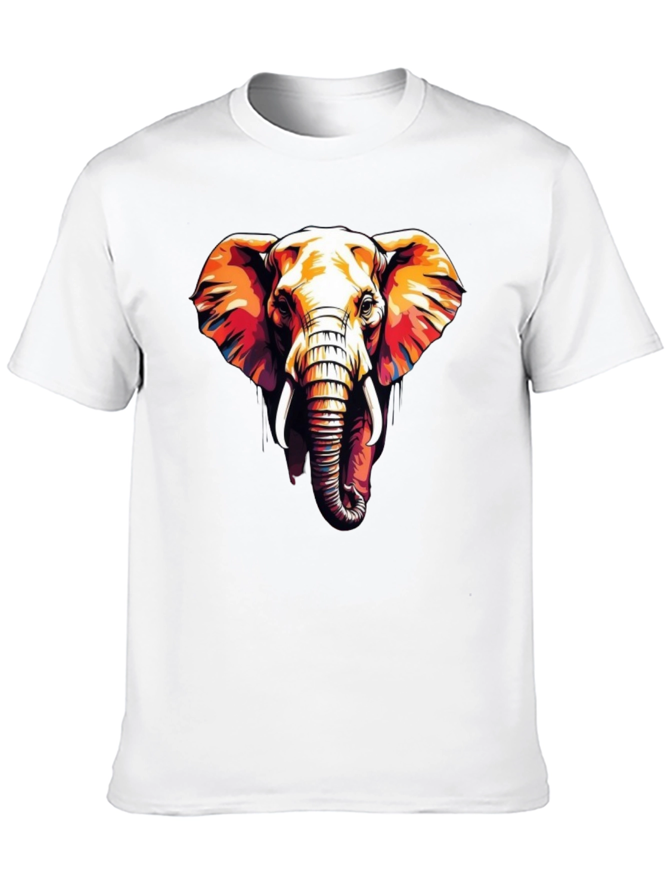 Elephant Graphic Print Black Tee
